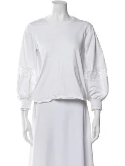 Pre-owned See By Chloé Crew Neck Long Sleeve Top In White