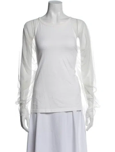 Pre-owned See By Chloé Crew Neck Long Sleeve Top In White