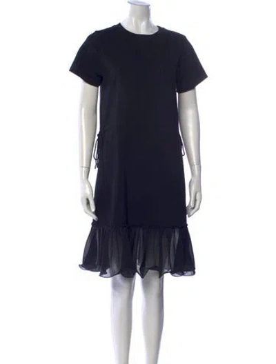 Pre-owned See By Chloé Crew Neck Midi Length Dress In Black