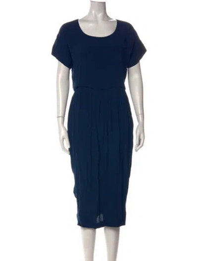 Pre-owned See By Chloé Crew Neck Midi Length Dress In Blue