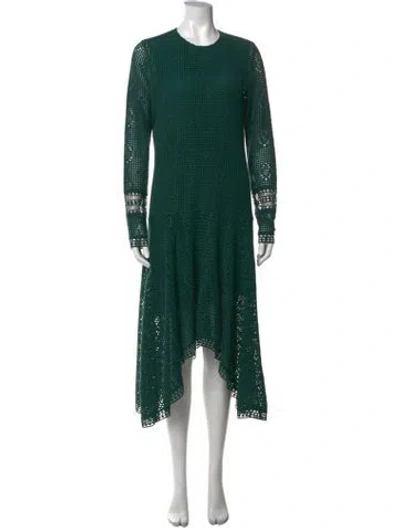Pre-owned See By Chloé Crew Neck Midi Length Dress In Green