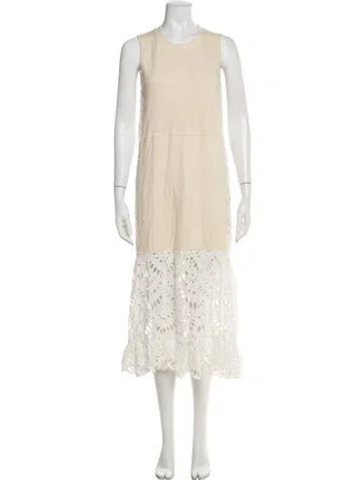 Pre-owned See By Chloé Crew Neck Midi Length Dress In Neutral