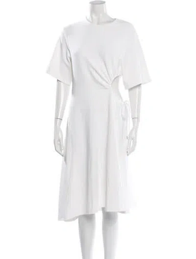 Pre-owned See By Chloé Crew Neck Midi Length Dress In White