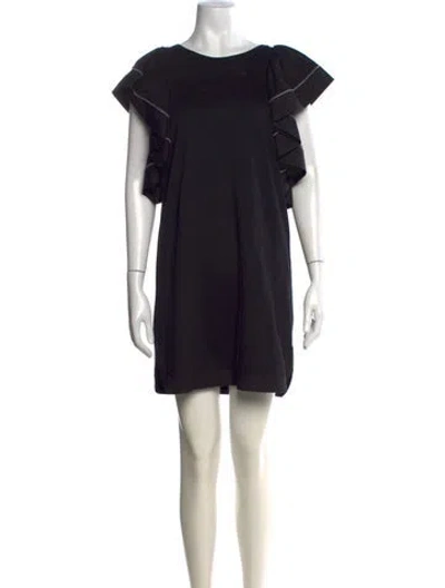 Pre-owned See By Chloé Crew Neck Mini Dress In Black