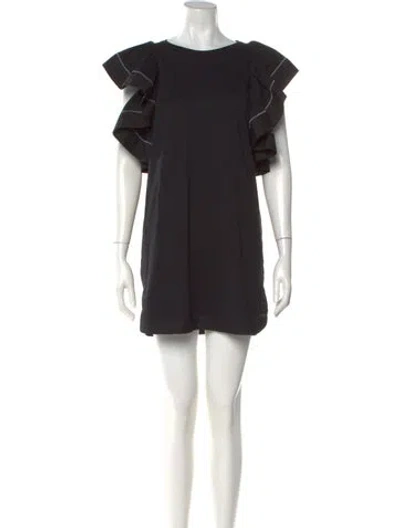 Pre-owned See By Chloé Crew Neck Mini Dress In Black