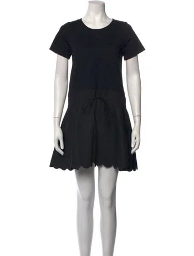 Pre-owned See By Chloé Crew Neck Mini Dress In Black
