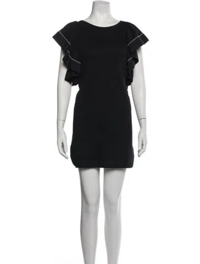 Pre-owned See By Chloé Crew Neck Mini Dress In Black/blue