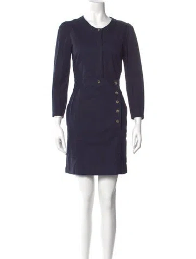 Pre-owned See By Chloé Crew Neck Mini Dress In Blue