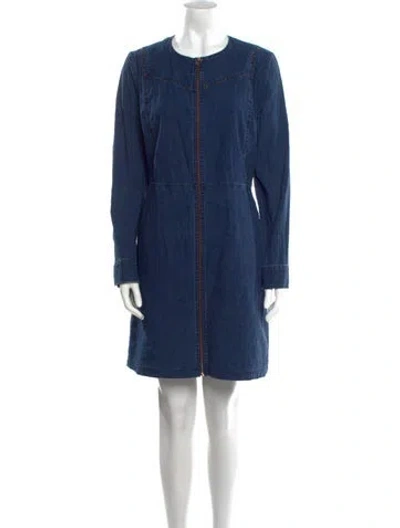 Pre-owned See By Chloé Crew Neck Mini Dress In Blue