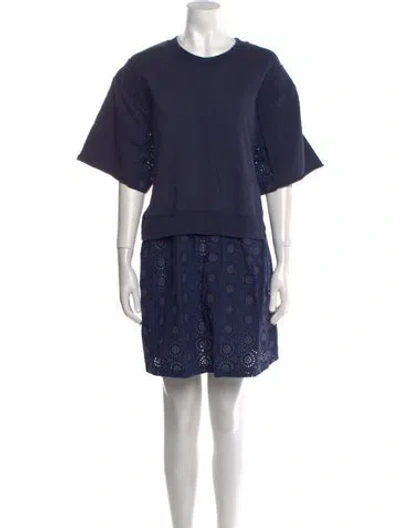 Pre-owned See By Chloé Crew Neck Mini Dress In Blue