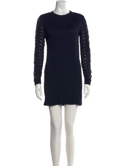 Pre-owned See By Chloé Crew Neck Mini Dress In Blue