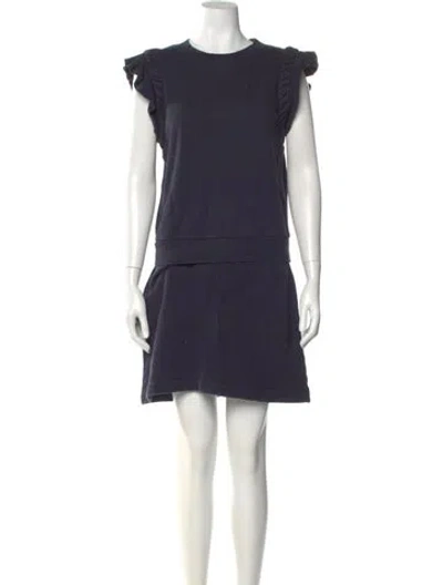 Pre-owned See By Chloé Crew Neck Mini Dress In Blue