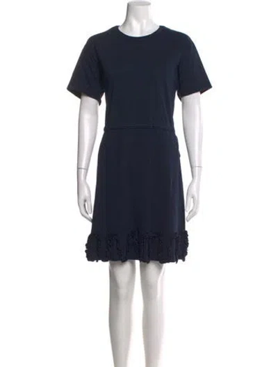 Pre-owned See By Chloé Crew Neck Mini Dress In Blue
