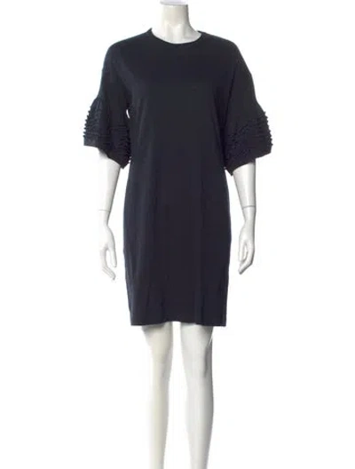 Pre-owned See By Chloé Crew Neck Mini Dress In Blue