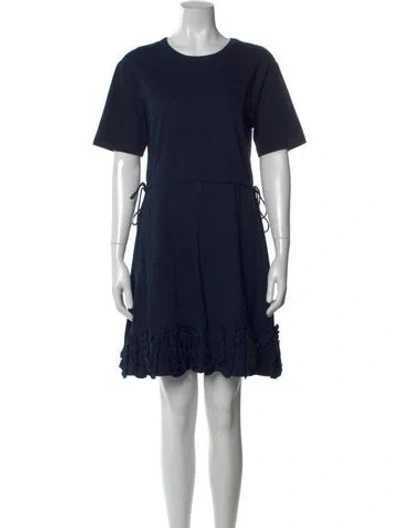 Pre-owned See By Chloé Crew Neck Mini Dress In Blue