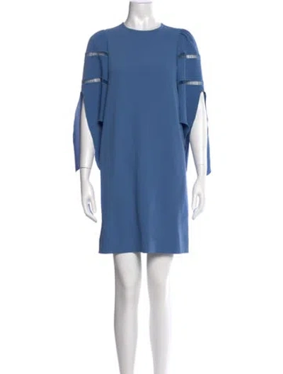 Pre-owned See By Chloé Crew Neck Mini Dress In Blue