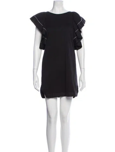 Pre-owned See By Chloé Crew Neck Mini Dress In Blue