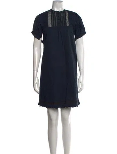 Pre-owned See By Chloé Crew Neck Mini Dress In Blue
