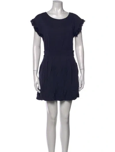 Pre-owned See By Chloé Crew Neck Mini Dress In Blue