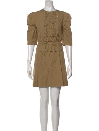 Pre-owned See By Chloé Crew Neck Mini Dress In Brown