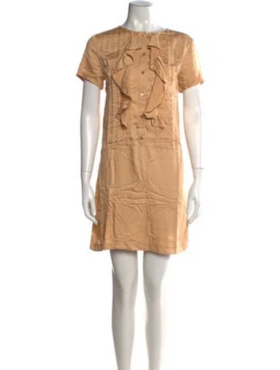 Pre-owned See By Chloé Crew Neck Mini Dress In Brown
