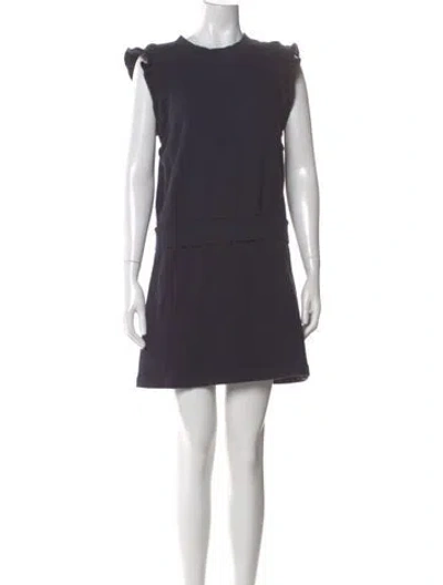 Pre-owned See By Chloé Crew Neck Mini Dress In Gray