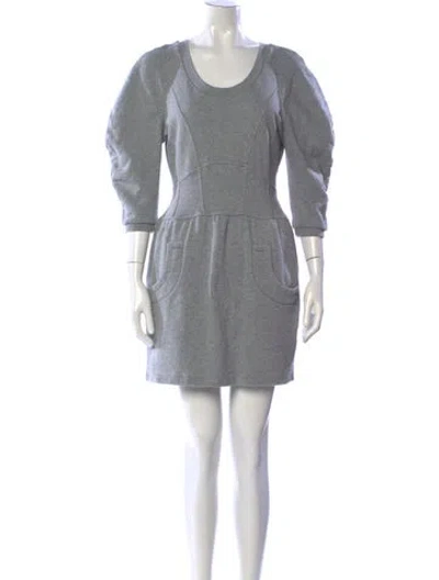 Pre-owned See By Chloé Crew Neck Mini Dress In Gray