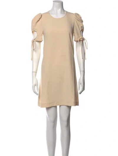 Pre-owned See By Chloé Crew Neck Mini Dress In Neutrals