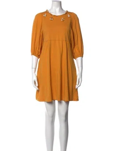 Pre-owned See By Chloé Crew Neck Mini Dress In Orange