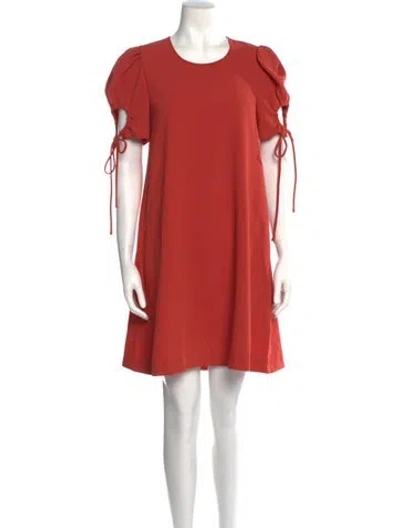 Pre-owned See By Chloé Crew Neck Mini Dress In Red