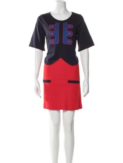 Pre-owned See By Chloé Crew Neck Mini Dress In Red
