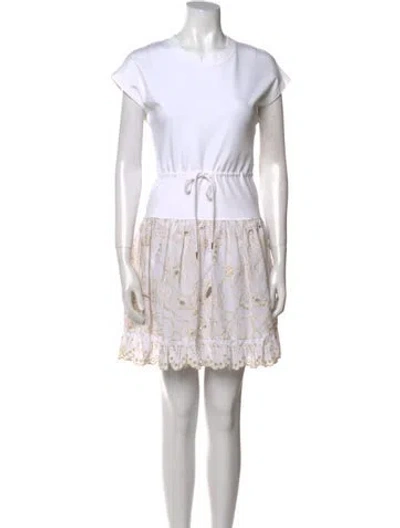 Pre-owned See By Chloé Crew Neck Mini Dress In White
