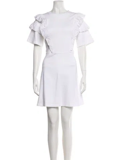 Pre-owned See By Chloé Crew Neck Mini Dress In White