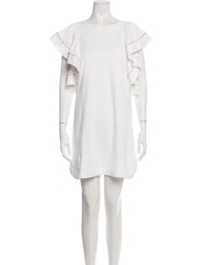 Pre-owned See By Chloé Crew Neck Mini Dress In White