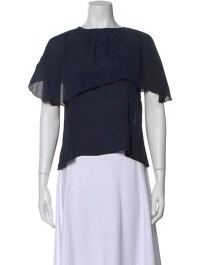 Pre-owned See By Chloé Crew Neck Short Sleeve Blouse In Blue