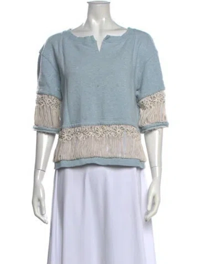 Pre-owned See By Chloé Crew Neck Short Sleeve Sweatshirt In Blue