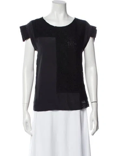 Pre-owned See By Chloé Crew Neck Short Sleeve Top In Black