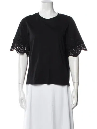 Pre-owned See By Chloé Crew Neck Short Sleeve Top In Black