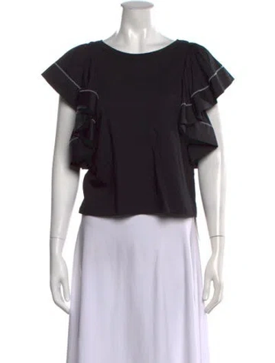 Pre-owned See By Chloé Crew Neck Short Sleeve Top In Black