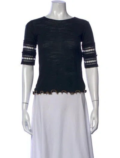 Pre-owned See By Chloé Crew Neck Short Sleeve Top In Black