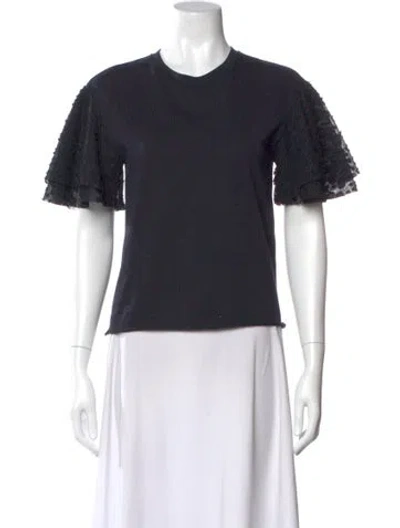 Pre-owned See By Chloé Crew Neck Short Sleeve Top In Blue
