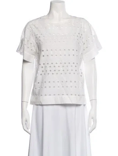 Pre-owned See By Chloé Crew Neck Short Sleeve Top In Neutrals