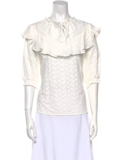 Pre-owned See By Chloé Crew Neck Short Sleeve Top In White