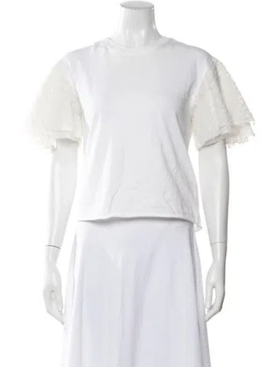 Pre-owned See By Chloé Crew Neck Short Sleeve Top In White