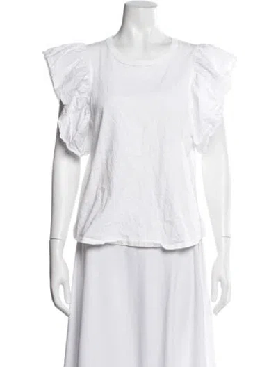 Pre-owned See By Chloé Crew Neck Short Sleeve Top In White