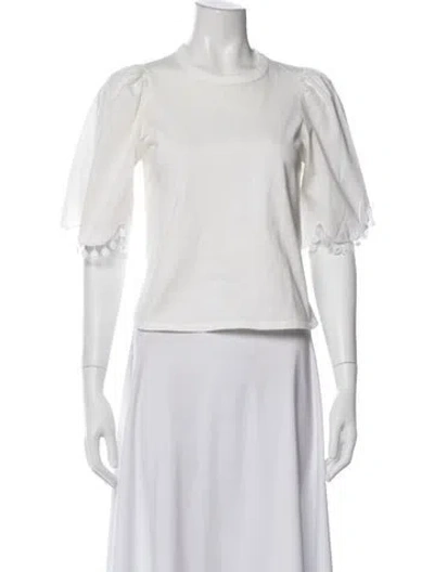 Pre-owned See By Chloé Crew Neck Short Sleeve Top In White