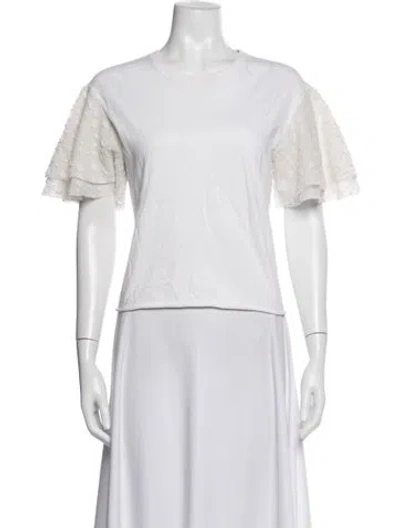 Pre-owned See By Chloé Crew Neck Short Sleeve Top In White