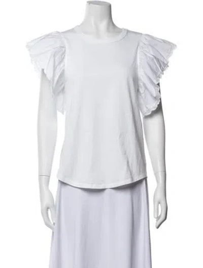Pre-owned See By Chloé Crew Neck Short Sleeve Top In White