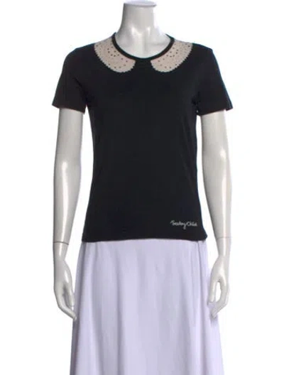 Pre-owned See By Chloé Crew Neck Short Sleeve T-shirt In Black
