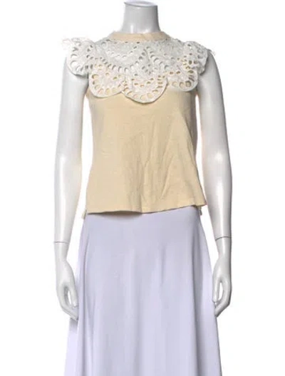 Pre-owned See By Chloé Crew Neck Sleeveless Top In Neutrals